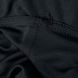 Pre Owned Hermes Black Jersey V-Neck Long Sleeve Dress S