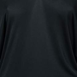Pre Owned Hermes Black Jersey V-Neck Long Sleeve Dress S