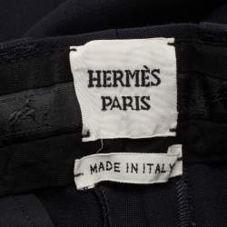 Hermes Navy Blue Wool Straight Leg Trousers M Waist 30"