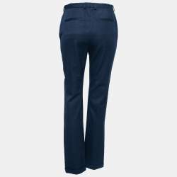 Hermes Navy Blue Wool Straight Leg Trousers M Waist 30"
