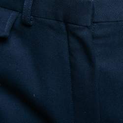 Hermes Navy Blue Wool Straight Leg Trousers M Waist 30"