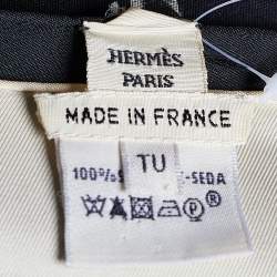 Hermes Ivory A Propos de Bottes Print Silk Tunic One Size