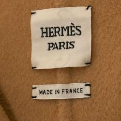 Hermes Vintage Tan Brown Camel Hair Coat M