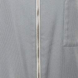 Hermes Blu Sailboat & Lighthouse Printed Silk & Cotton Reversible Jacket M