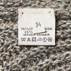 Hermes Grey Wool & Mohair Knitted Sweater S