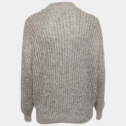 Hermes Grey Wool & Mohair Knitted Sweater S