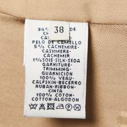 Hermes Brown Camel Hair Mid Length Coat M