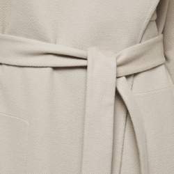 Pre Owned Hermes Beige Cashmere Asymmetric Peignoir Coat M