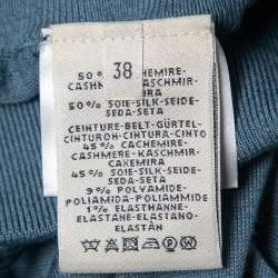 Hermes Blue Cashmere & Silk Knit Joggers M 