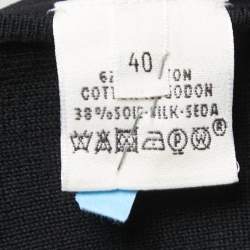 Hermes Black Printed Silk Blend Knit Half Sleeve T-Shirt M