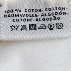 Pre Owned Hermes Cream Cotton Embroidered Pocket T-Shirt M