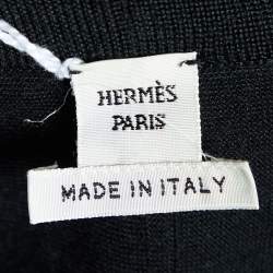 Hermes Black Jungle Love Printed Silk & Knit Belted Long Cardigan S