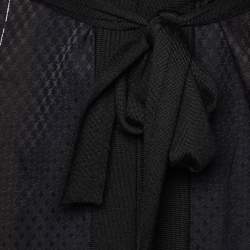 Hermes Black Jungle Love Printed Silk & Knit Belted Long Cardigan S