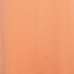 Hermes Orange Silk Blend A-Line Asymmetrical Midi Dress L