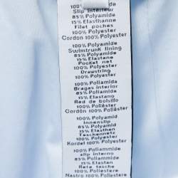 Pre Owned Hermes Blue Printed Nylon Swimming Shorts M