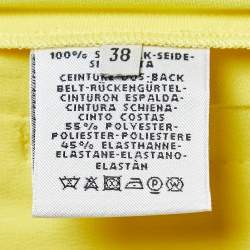 Hermès Yellow Silk Elasticized Waist Wide Leg Pants M