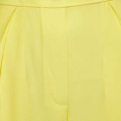 Hermès Yellow Silk Elasticized Waist Wide Leg Pants M