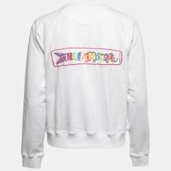 مملوكة مسبقًا Hermes White Cotton Chevaloscope Embroidered Sweatshirt M