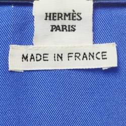 Hermès  Blue Printed Silk Twill Kaftan Dress M