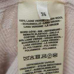 Pre Owned Hermès Pink Logo Knit Jacquard Mini Dress S