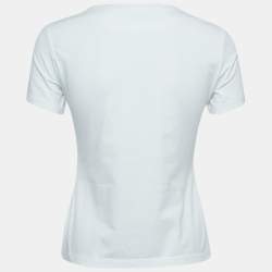 Hermes White Micro Print Cotton Short Sleeve T-Shirt S