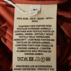 Pre Owned Hermes Red/Brown Printed Jersey Shirt S