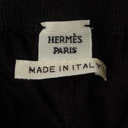 Hermes Black Cashmere & Silk Drawstring Jog Pants M