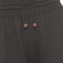 Hermes Black Cashmere & Silk Drawstring Jog Pants M