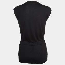 Hermes Black Cashmere & Silk Elasticated Waist Sleeveless Top S