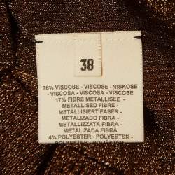 مملوكة مسبقًا Hermès Brown Lurex Knit Turtle Neck Long Sleeve Top M