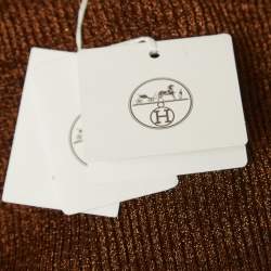 مملوكة مسبقًا Hermès Brown Lurex Knit Turtle Neck Long Sleeve Top M