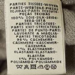 Hermes Grey Printed Silk and Cashmere Crew Neck Sweatshirt M