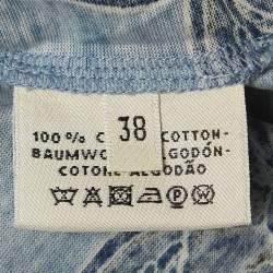 Pre Owned Hermès Blue Printed Cotton Crew Neck T-Shirt S