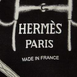 مملوكة مسبقًا Hermès Black Ropes and Belts Printed Cotton Crew Neck T-Shirt S