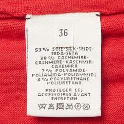 Hermès Red Textured Knit  Chaines d' Ancre Zipper Top S