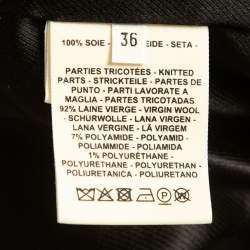 Hermès Black Print Silk Satin Zip Front Biker Jacket S