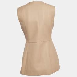 Hermes Pink Leather Button Detail Vest M