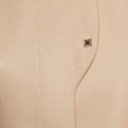 Hermes Pink Leather Button Detail Vest M