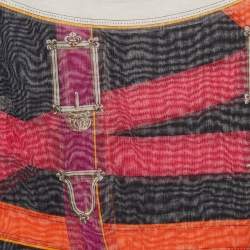 Hermes Multicolor Printed Sheer Cotton Kaftan Dress One Size