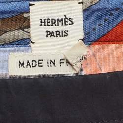Hermes Multicolor Printed Sheer Cotton Kaftan Dress One Size