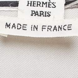 Hermès Grey Printed Silk Oversized Midi Dress S