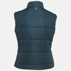 Hermès Teal Blue Synthetic Sleeveless Quilted Vest S