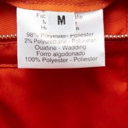 Hermès Orange Synthetic Sleeveless Quilted Vest M