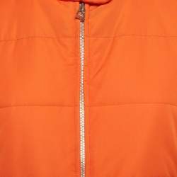 Hermès Orange Synthetic Sleeveless Quilted Vest M