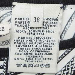Hermes Black Printed Silk and Knit Tunic Top M