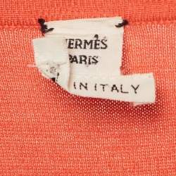 Hermes Coral Pink Knit Raglan Sleeve Top M