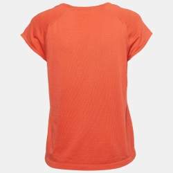 Hermes Coral Pink Knit Raglan Sleeve Top M