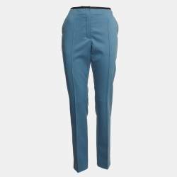 Hermes Blue Wool Tapered Trousers M