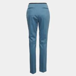 Hermes Blue Wool Tapered Trousers M