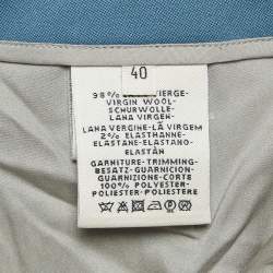 Hermes Blue Wool Tapered Trousers M